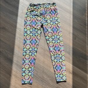 LuLaRoe Multicolor Patterned Leggings - Bright Floral Print